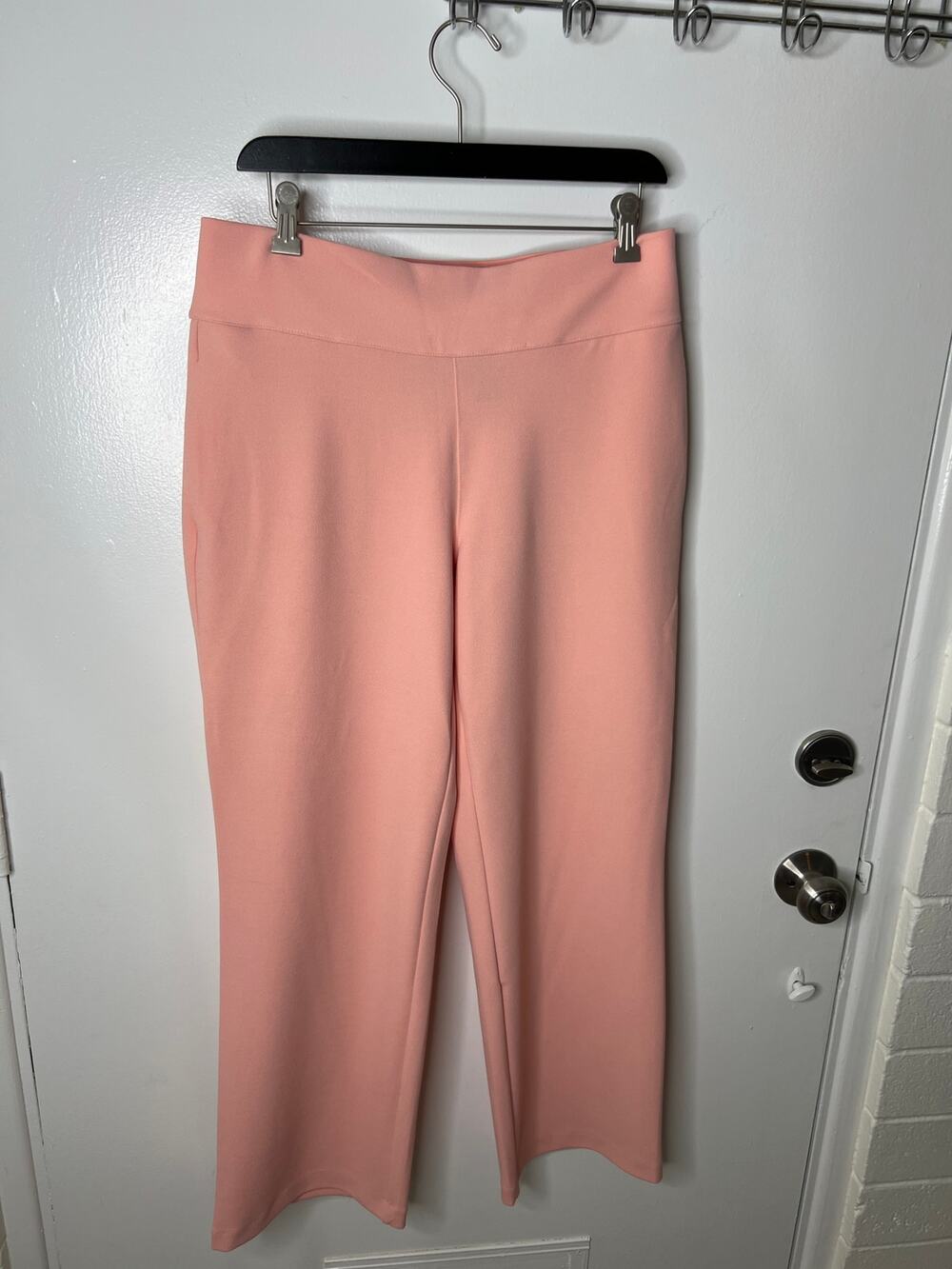 DG2 Diane Gilman Women's Pull-On Flat Front Knit Pants Pink ~ Size PM
